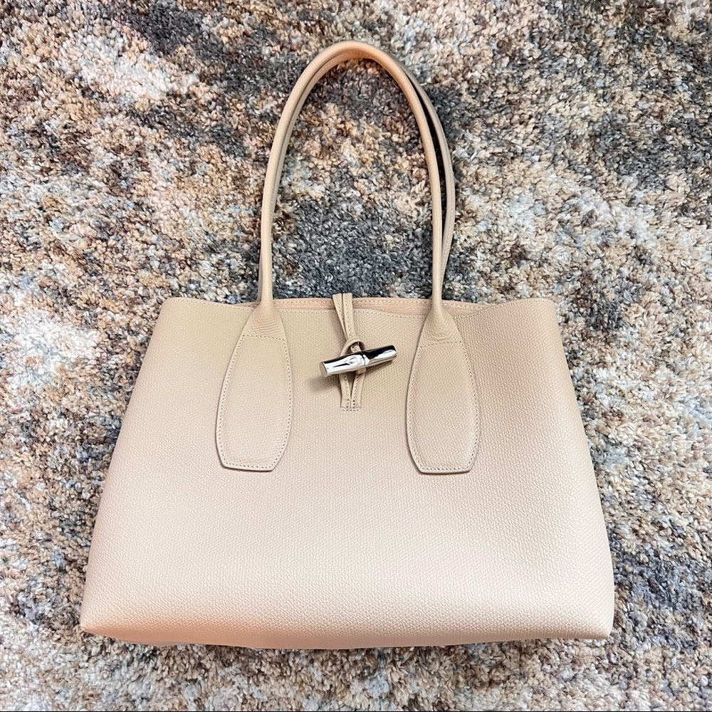 Longchamp roseau leather shoulder tote